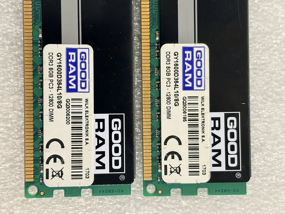 16GB (2x8GB) DDR3, GOODRAM, GY1600D364L10/8G, 1600MHz