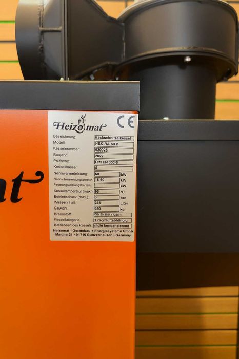 HEIZOMAT Piec na Trociny Zrębki Owies Pestka Wióra inne Biomasy 60 kw