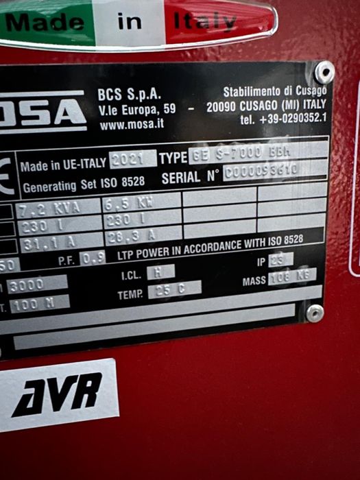 Генератор MOSA GE S-7000 BBM