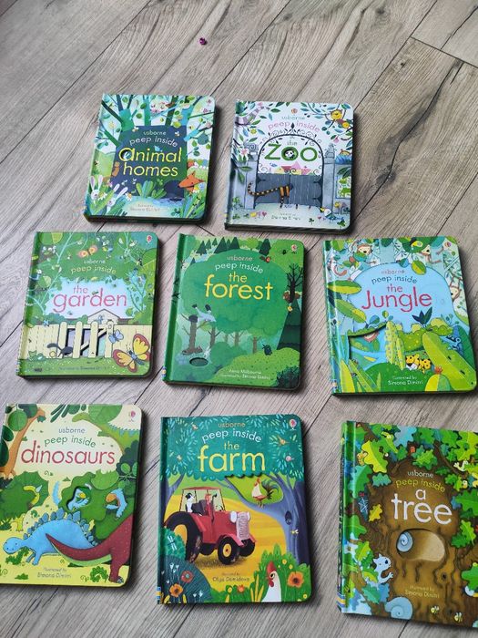 8 książeczek z serii peep inside usborne