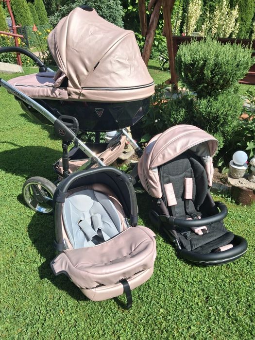 Wózek 3w1 Junama FLUO DIAMOND Jasny róż