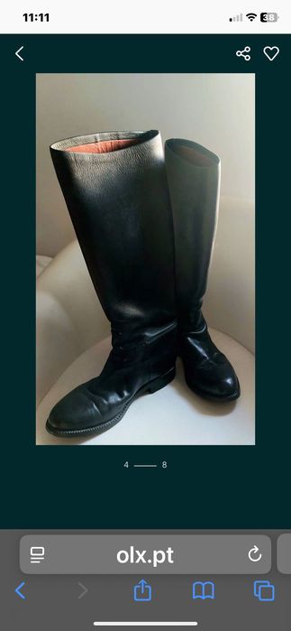 Botas de montar em pele