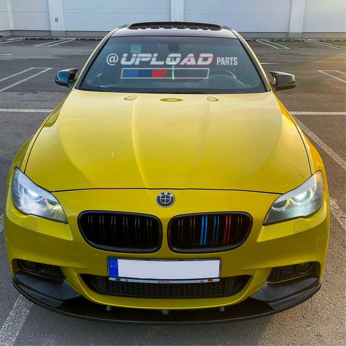 BMW F10/F11 - Lip Frontal Plastico Preto Brilhante Spoiler Aba Pala