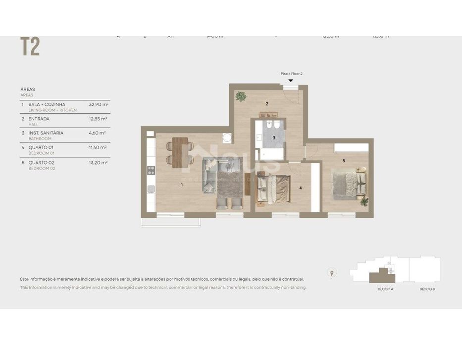 Apartamento T2 Lote 1 3º Frt — Montijo E Afonsoeiro, Setúbal