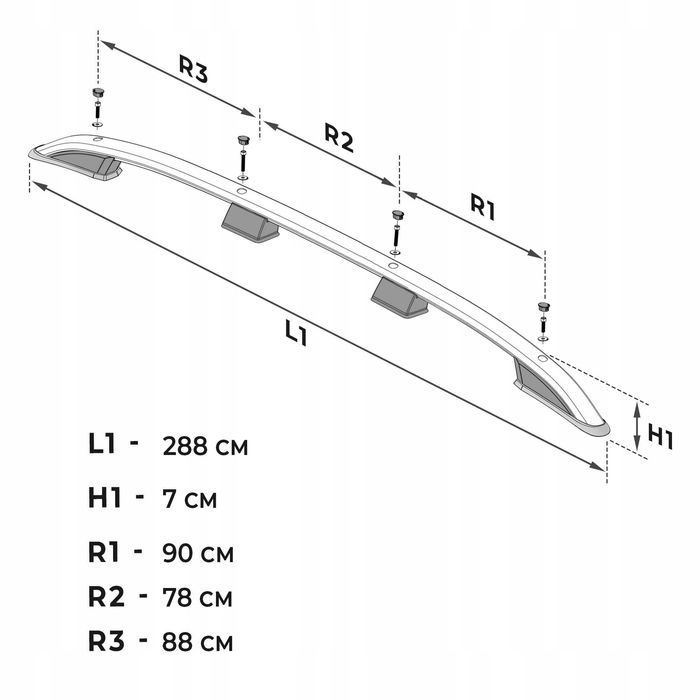 Relingi dachowe Opel Vivaro Renault Trafic 2001 - 2014 rok długi long