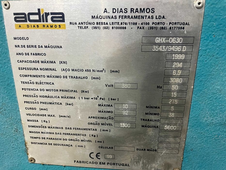 Guilhotina Hidráulica ADIRA GHX-0630