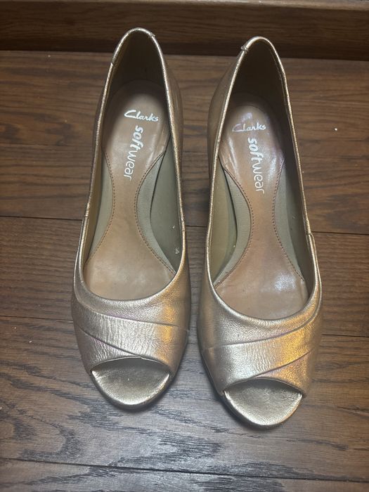 Złote buty Clarks 39 , 5 i 1/2 softwear