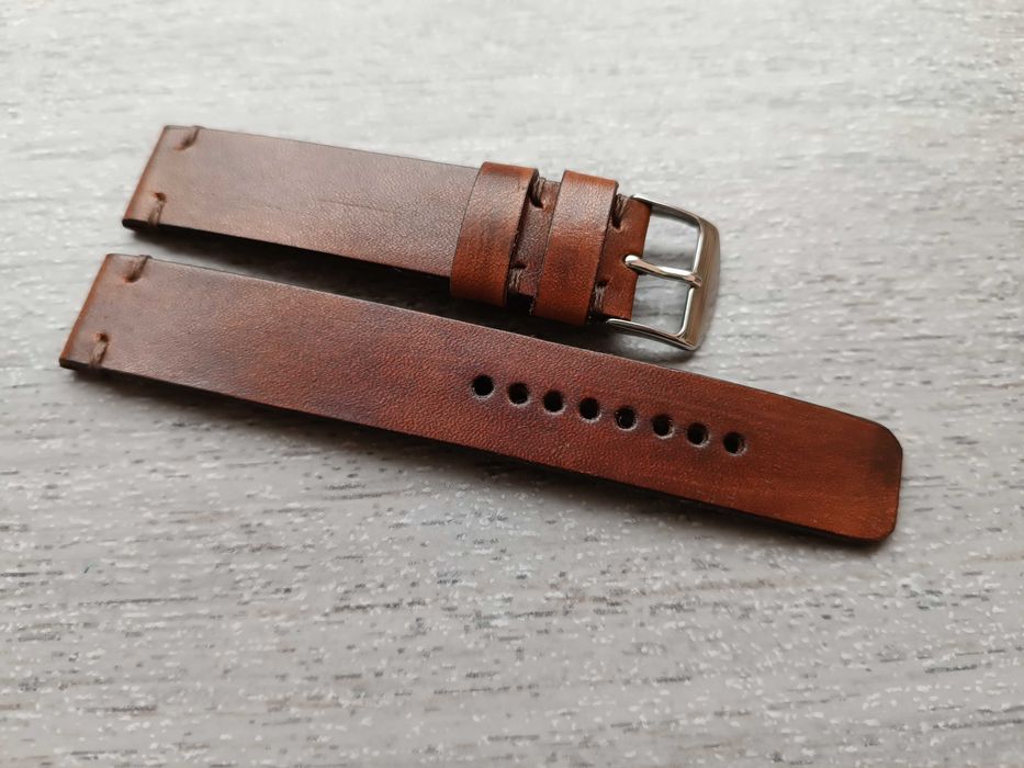 Brązowy skórzany pasek zegarka 18 mm M