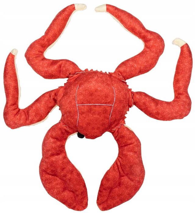 zabawka dla psa pluszowa mocna Czerwony krab z piszczałką 40cm