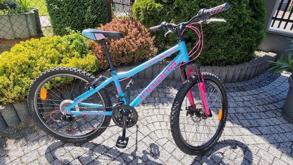 Rower górski/crossowy Indiana Roxy Junior 24" niebiesko-różowy, stan bdb