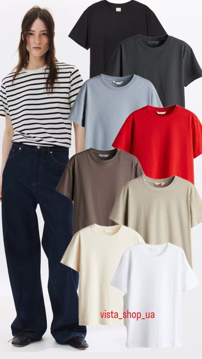 Базова футболка H&M з м'якого бавовняного трикотажу