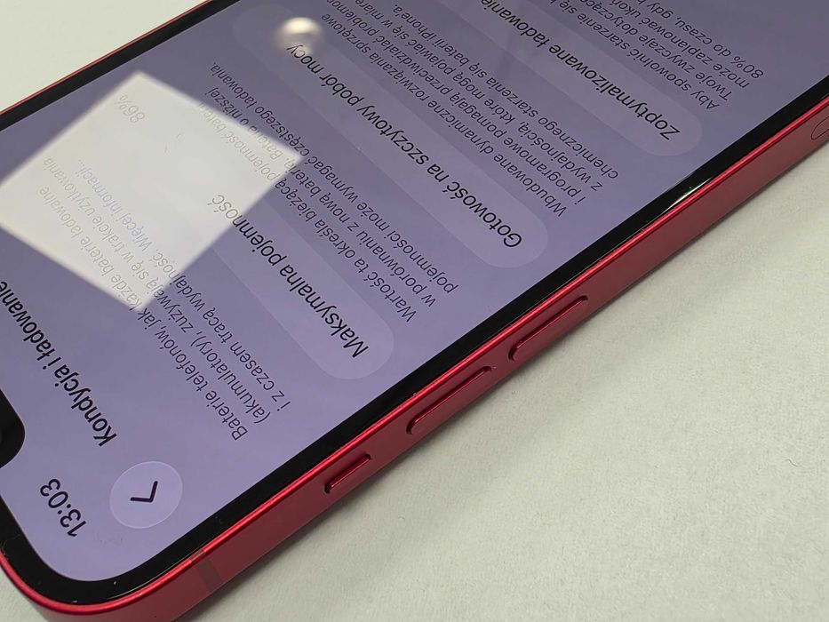iPhone 13 256GB/ Red/ Czerwony/ BAT 86%/ Grade A-/ + ładowarka/ GW 12 MSC
