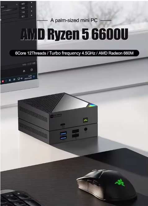 Mini PC PHX 18 Ryzen 5 6600U  LPDDR5 16GB Ram 1TB