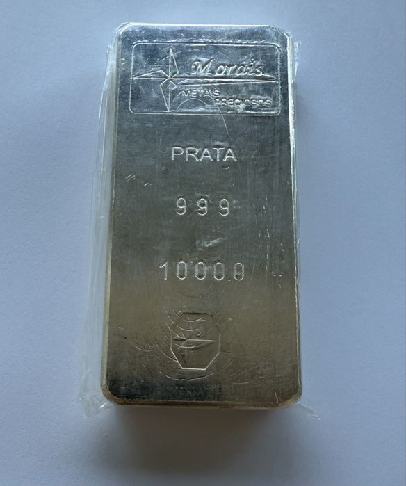 Barra de prata fina 1kg Morais 999 (barra antiga)