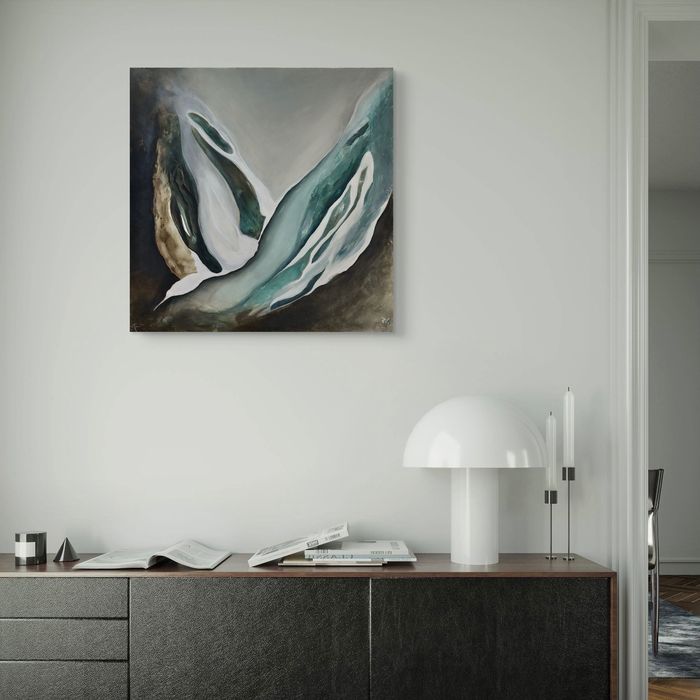 Quadro abstrato moderno decorativo 50x50 | Original abstract wall art