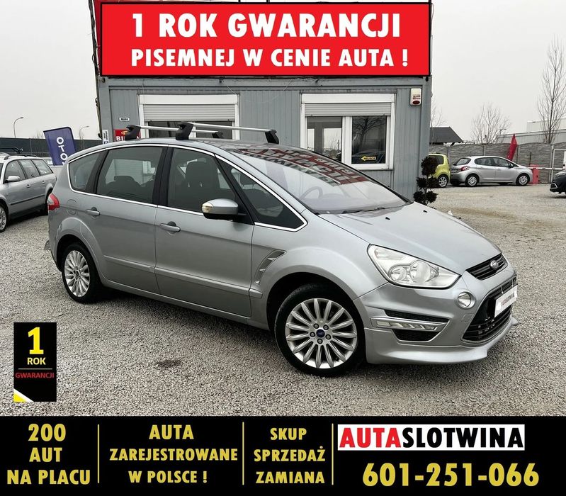 Ford S-Max 1 ROK GWARANCJI W CENIE auta,klima,temp,convers,7os,isofix,hak,ZAMIANA