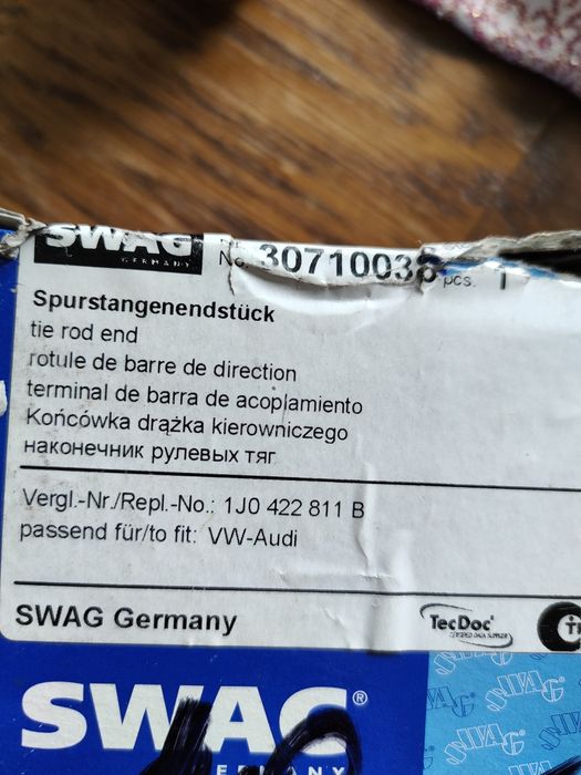 Końcówki drążka Audi VW SWAG prawa lewa