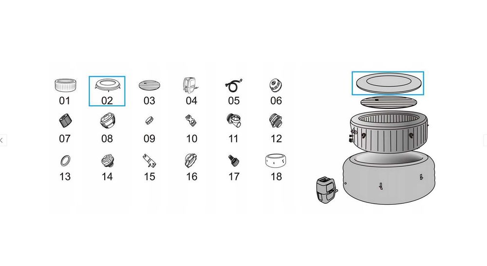Pokrywa przykrycie górne do Bestway Zurich, pasuje do 4 os. Lay-z