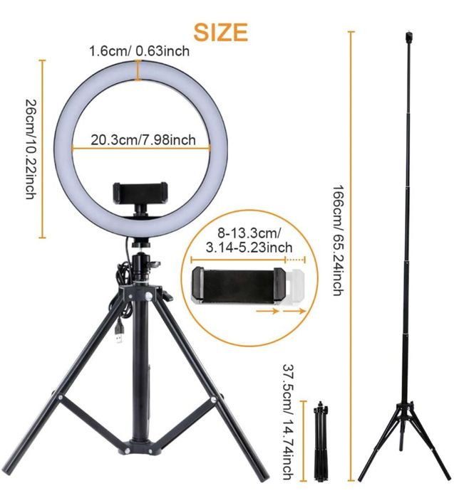 Ring Light / RGB Ring Light 26 cm with Tripod and Remote Control | TikTok (NEW)64739753579010121