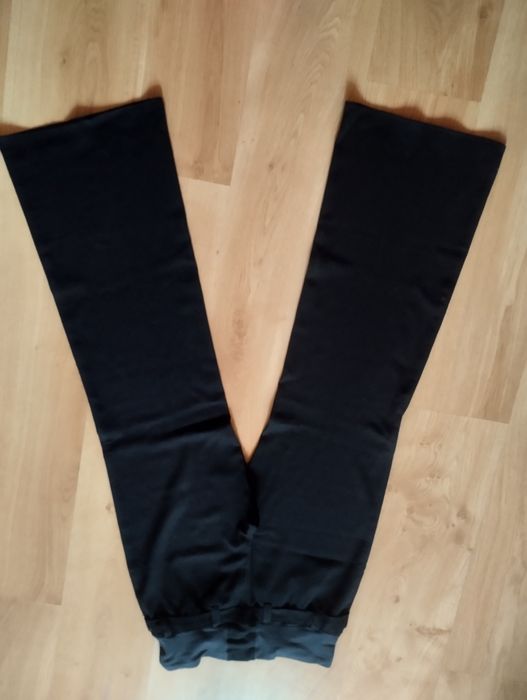 Czarne spodnie ciążowe szerokie nogawki r. 36/38