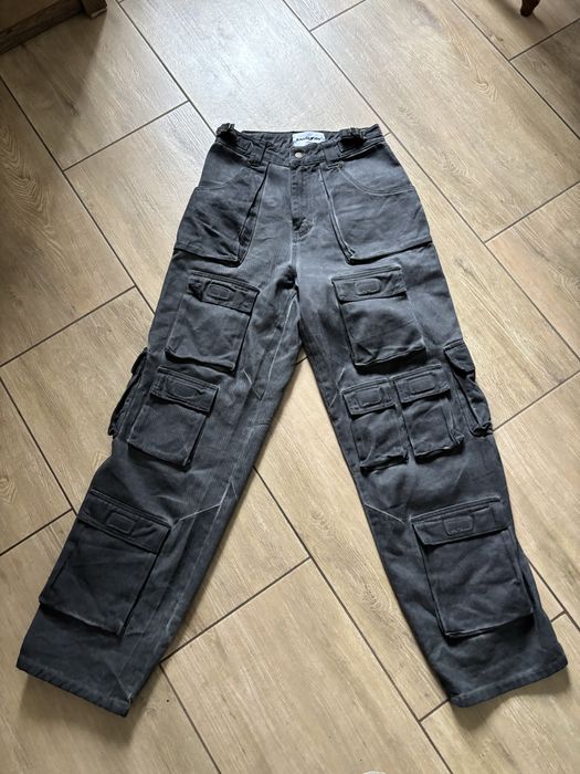 Low Lights Studios Oil Dyed Multipocket Cargo Pants Spodnie Bojówki Baggy XS