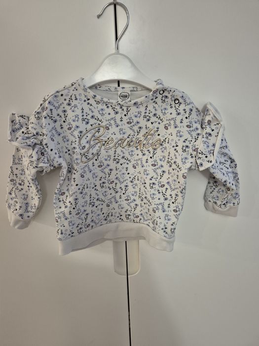 Bluza biała w kwiatki COOL CLUB r. 80
