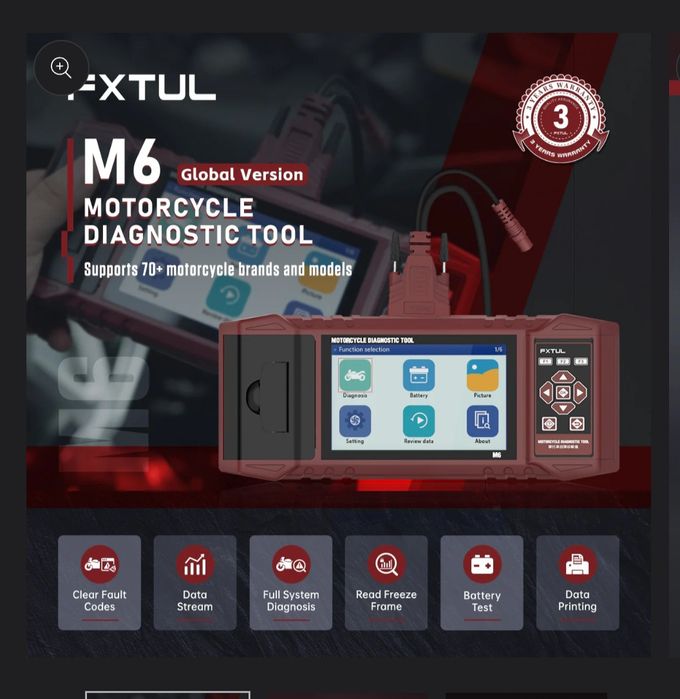 FXTul M6 Диагностический сканер 70+марок мото,