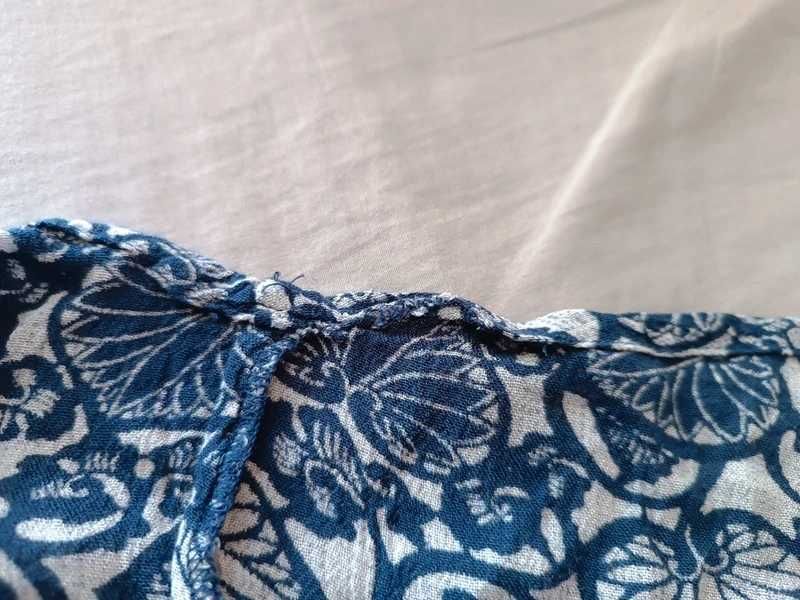 Bluzka niebieska boho z długim rękawem H&M XXL 44