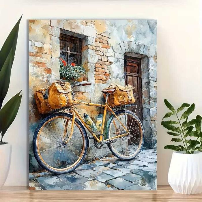 Tradycyjna Rower Z Torbami Podtrzymywany