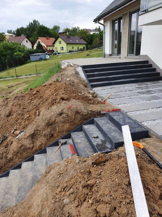 Uslugi koparką i ukladanie kostki brukowej