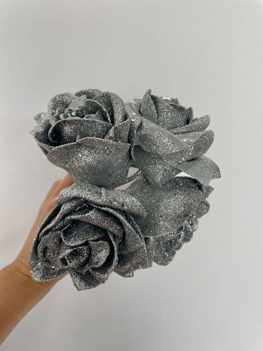 Квіти на ялинку,різдвяний,новорічний декор,штучні квіти