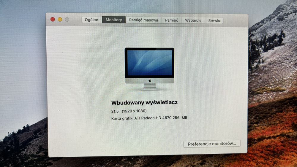 iMac Intel Core i3 3,06 GHz, 21,5 cala, 2010 rok, 8 GB Ram - kompletny