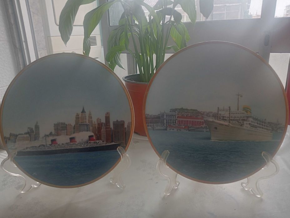 Pratos decorativos da coleção a idade de ouro dos transatlanticos