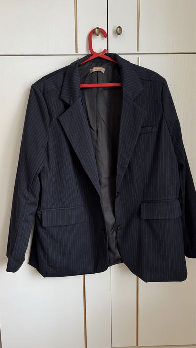 Marynarka granatowa w paski XXL 44