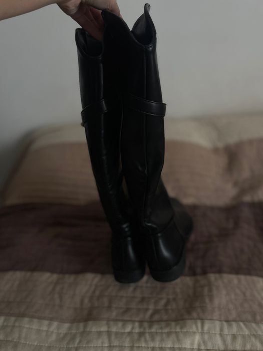 czarne kozaki do kolan wf 37,5 24cm
