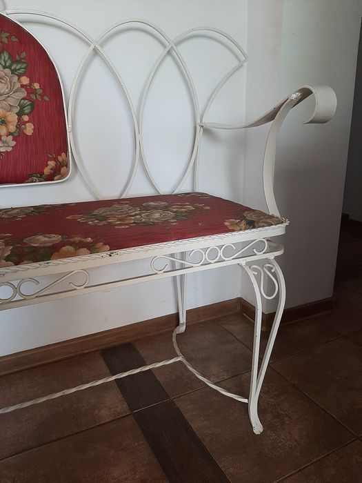 Ławka metalowa, biała