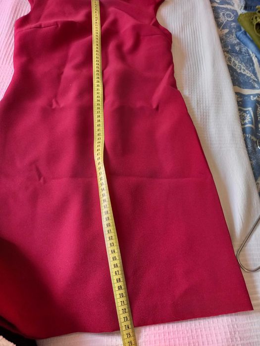 Vestido vermelho bordeaux, Zara, Tam XS