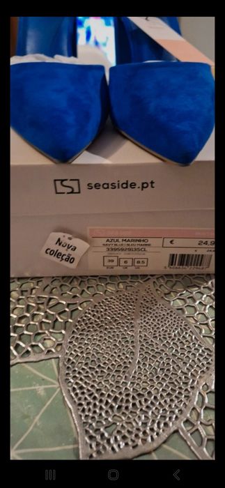 sapato stiletto azul blue velvet a estrear