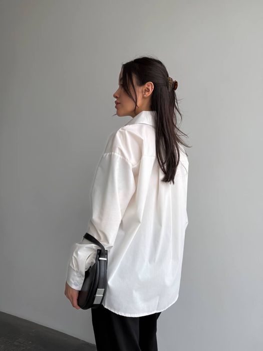 Біла сорочка оверсайз, класична сорочка, сорочка базова,  рубашка