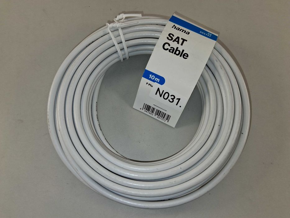 N031 Kabel Antenowy SAT Hama 10 Metrów Wtyk F Na Wtyk F