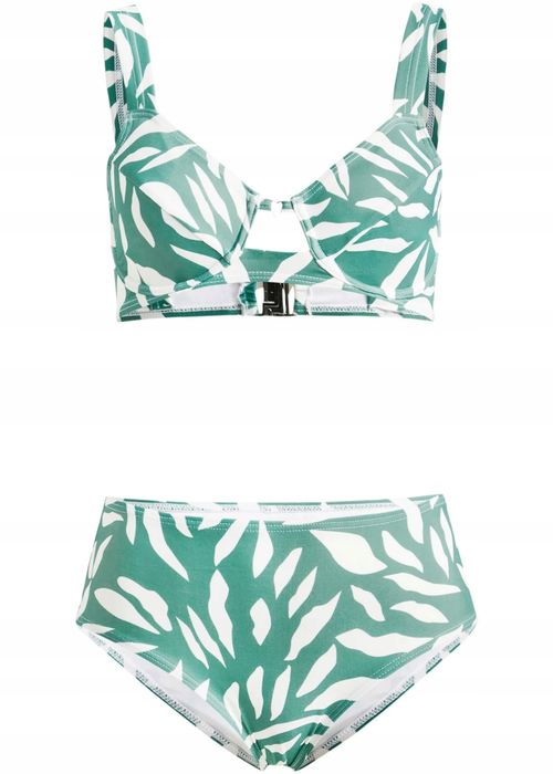 B.P.C bikini biało-zielone na fiszbinach minimizer z figami 42 (80C).