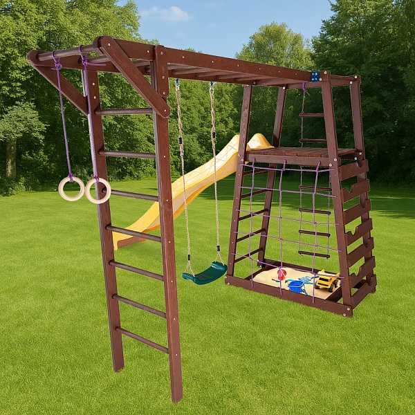 Дитячий майданчик для вулиці SportBaby-26, Горка 3м, гойдалки, рукохід