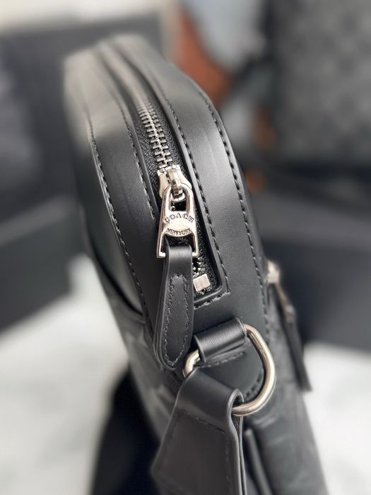 Чоловіча сумка Coach Houston Flight Bag Leather коач чорна коуч шкіра
