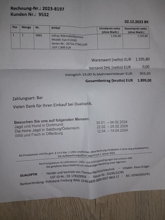 Monokular termowizyjny model eye eh35