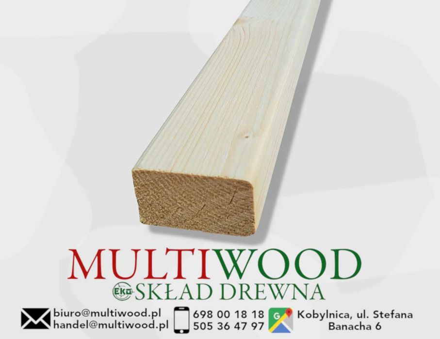 Łata strugana sucha 38*63mm drewno konstrukcyjne