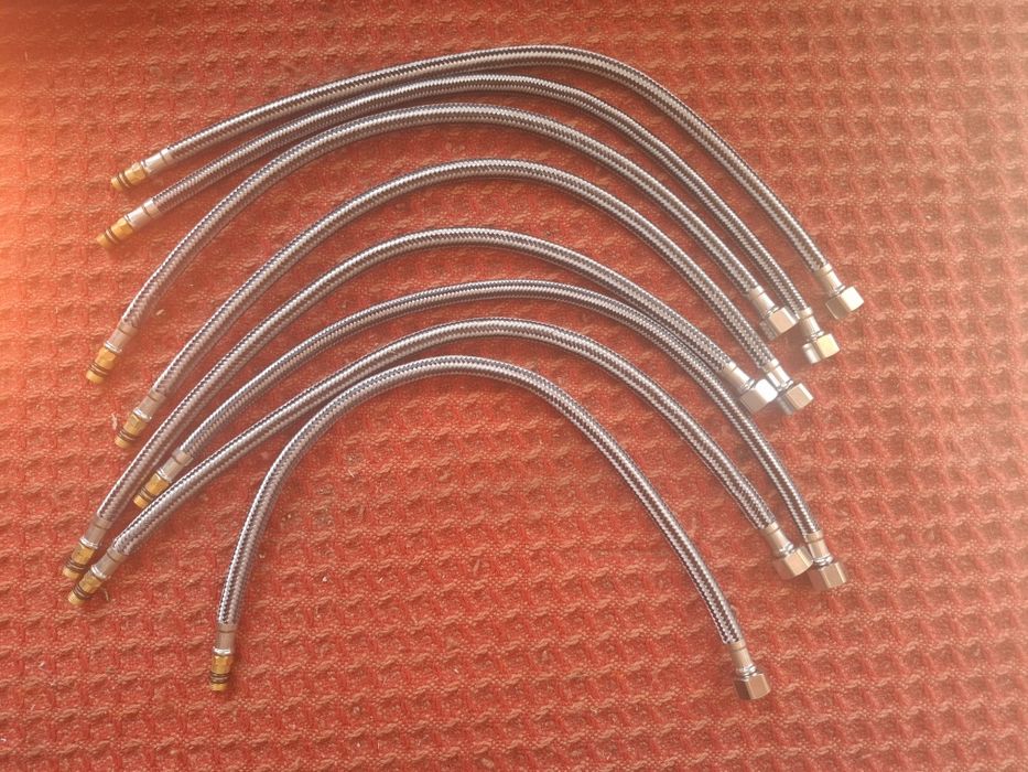 Węże do baterii, przewody w oplocie cana za 8szt