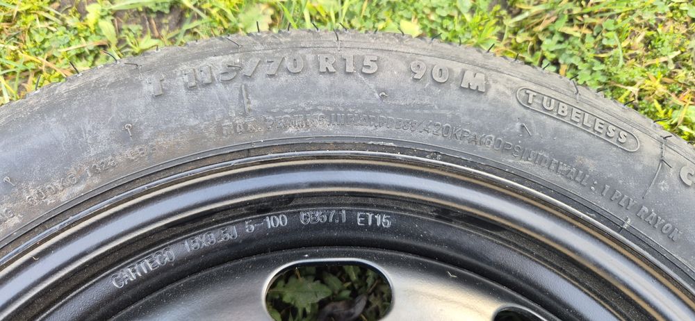 Koło zapasowe 15' rozstaw śrób 5x100