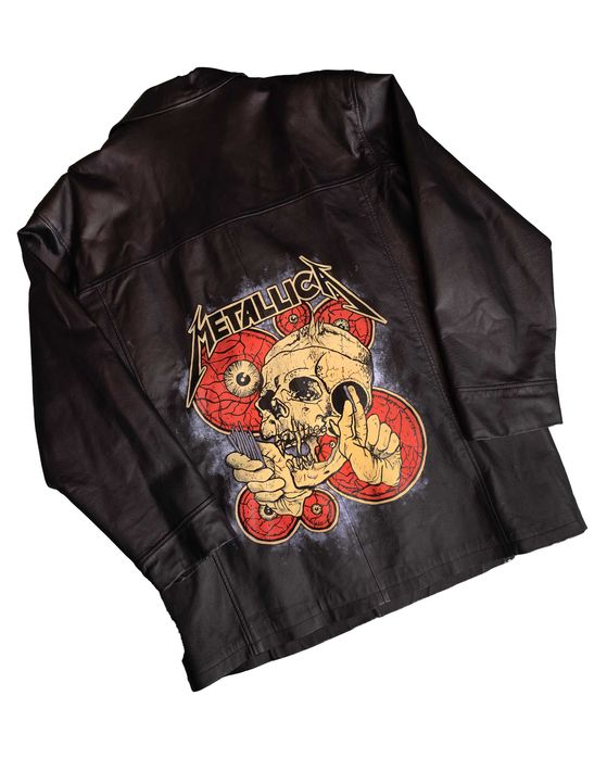 Custom Kurtka Skórzna Oversize Płaszcz Metallica