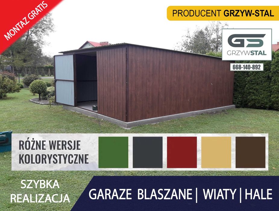 Złoty Dąb / Orzech - |GARAŻ BLASZANY| Blaszak – Blaszane – GRZYWSTAL*