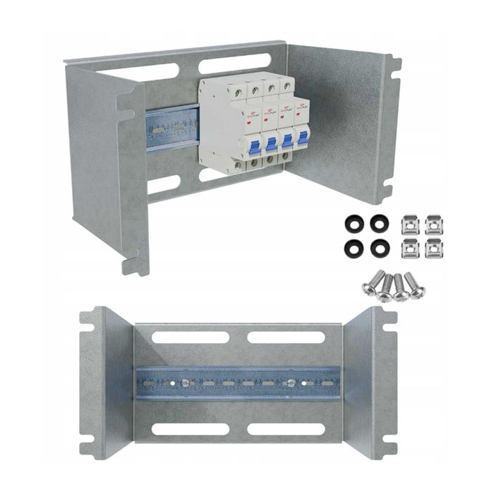 Panel Dystrybucji Napięć RACK 10" 3U/110/11xS DIN TS35/TH35 Ocynk